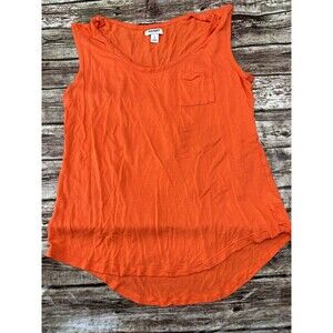 Old Navy Womens Size Large Tank Top Lightweight Orange With Pocket